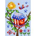 Toland Home Garden Patriotic Cartoon Birdhouse Flag