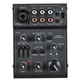 AGE03 5-Channel Mini Mic-Line Mixing Console Mixer with USB Audio Interface Built-in Echo Effect USB Powered for Recording DJ Network Live Broadcast Karaoke