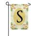 America Forever Spring Monogram Garden Flag Letter S 12.5 x 18 inches Double Sided Vertical Outdoor Yard Lawn Beautiful Bright Summer Flowers Daisies White Flowers Polka Dots Garden Flag