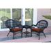 Jeco Santa Maria 3 Piece Wicker Patio Chat Set with Optional Cushion