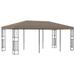 Dcenta Gazebo with Steel Frame Garden Canopy Tent Sun Shelter Taupe for Patio Party Wedding BBQ Camping Trip Festival Cater Events 236.2 x 118.1 x 102.4 Inches (L x W x H)