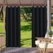 SHANNA Indoor/Outdoor Curtains - Grommet Top Waterproof Windproof Privacy Blackout Drapes for Garden Porch Gazebo Patio Black 52*108 in 4 Panel