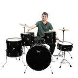 Glarry 22 5pcs Beginner Drum Set Kit for Adult Black