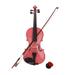 New 4/4 Acoustic Violin for Kids / Boys / Girls Solid Wood Violin with Case and Bow Black Violin Outfit Set for Beginners - Pink