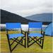 UBesGoo 2 Piece Folding Chair Wooden Director Chair Canvas Casual Directors Chair Black Frame-with Blue Canvas