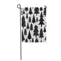 LADDKE Black and White Christmas Varied Xmas Trees and Snowflakes Winter Forest Garden Flag Decorative Flag House Banner 12x18 inch