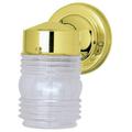 Westinghouse 66884 One-Light Exterior Jelly Jar Wall Lantern Polished Brass Each