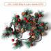 HESHENG Christmas Garland with Lights Battery 6.5Ft 20 Pinecones Red Berry Garland with Lights Prelit Garland for Mantle Fireplace Table Indoor Outdoor Garland Decor