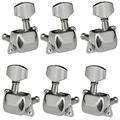 Tomshoo 6 Pieces Guitar String Tuning Pegs Semi-Closed Tuning Machine Machine Heads Tuners For Electric Guitar Acoustic Guitar(3 Left + 3 Right Silver)