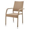 Manhattan Comfort Genoa Patio Dining Armchair in Nature Tan Weave