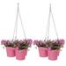 8117E HPK S-2 Enameled Galvanized Triple Hanging Planter - Set of 2