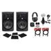 (2) JBL 308P MkII 8 Powered Studio Monitors Speakers+Pads+Cables+Headphones+Mic