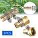 3 Sets Universal 5/8 3/4Inch Brass Garden Hose Repair Kit Mender End Water Hose End Mender Female and Male Hose Connector with 4 Pieces Stainless Steel Clamp