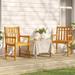 Anself 2 Piece Patio Chairs Acacia Wood Outdoor Dining Chair Set for Garden Backyard Poolside Balcony 22 x 21.9 x 35.4 Inches (W x D x H)