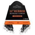 Natural Rubber Bungee Cords Metal S Hooks 25 Pack 21 inch Heavy Duty Outdoor Tarp Straps Weatherproof Black Tie Downs by Kitchentoolz