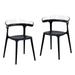 Omax Decor Mia Resin Patio Dining Chair in Black and Clear - (Set of 2)