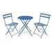 Alyvia 3 Piece Outdoor Bistro Furniture Set â€“ 2 Solid Cozy Chairs With an Eye Catchy Coffee Table - Blue