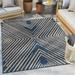 Well Woven Kesia Blue Indoor/Outdoor Chevron Stripes Geometric Area Rug 5x7 (5 3 x 7 3 )