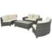 8 Pieces Patio Furniture Set Wicker Half-Moon Sectional Sets Curved Sofa Set With Rectangular Coffee Table PE Rattan Water-resistant and UV Protected Movable Cushion - Beige