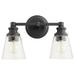 Lawson Manor 2 Light Wall Mount in Soft Contemporary Style 15 inches Wide By 10 inches High-Noir Finish-Clear Glass Color Bailey Street Home