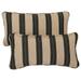 Sorra Home Cocoa Stripe Corded Indoor/ Outdoor Lumbar Pillows with Sunbrella Fabric (Set of 2)