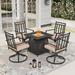 Sophia & William 5 Pcs Metal Patio Outdoor Dining Set with Gas Fire Pit Table