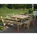 43 x 60 Treated Pine Wide Picnic Table with 4 Backed Benches