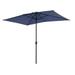 Alpha Camper 10 x 6.5FT 6 Steel Ribs Rectangular Patio Umbrella with Crank Handle Navy Blue