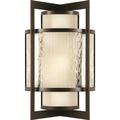 Sconce SINGAPORE MODERNE Outdoor 2-Light Dark Bronze Patina Off-White Cle FA-622