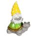 Evergreen Yellow Hat Terracotta Traveling Gnome And Garden Friends Garden Statuary