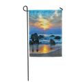 KDAGR Colorful Beauty Sunset Over The Sea Pink Sunrise Ocean Garden Flag Decorative Flag House Banner 12x18 inch