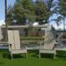 BizChair Set of 2 Modern All-Weather Poly Resin Wood Adirondack Chairs in Gray