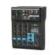 J.I.Y Professional 4-Channel Mixing Console Mini USB Mixer with Sound Card Effects Console Computer Tuning Soundcard Mixer with BT