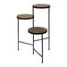 Kate and Laurel Fields Modern Tri-Level Metal and Wood Plant Stand 17 x 22 x 30 Black and Gold Decorative Three Tier Plant Stand for Display and Storage