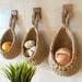 Jute Hanging Basket Wall Planter Hanging Teardrop Baskets for Plants Succulent Wall Decor Hanging Herb Pot Holder for Indoor/Outdoor Fence Planter