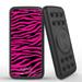 INFUZE Qi Wireless Portable Charger for Moto G Stylus 5G External Battery (12000 mAh 18W Power Delivery USB-C/USB-A Quick Charge 3.0 Ports Suction Cups) with Touch Tool - Pink Zebra Stripes