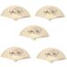 5 D13428 Double Sided Wooden Asian Panda Print Design Hand Fans Party Decoration Gift