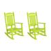 Costaelm Paradise Classic Plastic Outdoor Porch Rocking Chairs (Set of 2) Lime