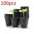 100Pcs Nursery Pot Flower Pots 4.7 x 4 Inch Plastic Plant Container Perfect for Indoor Outdoor Plants Seedlings Vegetables Succulents and Cuttings Plant Nutrition Pots