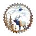 Dengmore Whitetail Welcome Sawblade Cut Out Home Decor Metal Wall Art for Home Decor