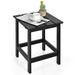 Topbuy 15 Outdoor Square Side End Table Wooden Coffee Table Suitable for Garden Patio Balcony Black