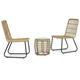 Andoer 3 Piece Bistro Set Poly Rattan Oak