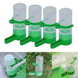 4Ã—Plastic With Feeder Clip For Pet Bird Drinker Green Aviary Water Bottle Budgie