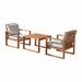 Alaterre Furniture Weston Eucalyptus Wood 3-Piece Outdoor Conversation Set Natural