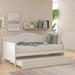 Hassch Twin Wooden Daybed With Trundle Bed Sofa Bed For Bedroom Living Room White