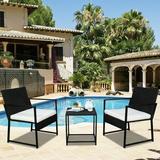 Wicker Chair Set on Clearance Upgrade High Top Patio Furniture Set 3 Piece Wicker Patio Set with Cushions Modern Rattan Bistro Outdoor Conversation Set for Backyard Garden Pool Deck LLL1788