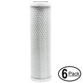 6-Pack Replacement for MaxWater 102071 Activated Carbon Block Filter - Universal 10 inch Filter for MaxWater Four Stages 10 Hard Water Drinking Water Purifier - Denali Pure Brand