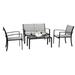 VINGLI 4 Pieces Patio Conversation Set Patio Furniture Set with Loveseat and Coffee Table Outdoor Sofa Garden Lawn Patio Chairs for Poolside Porch (Grey)