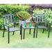 3-piece Patio Furniture Set Outdoor Metal Porch Set: Square Metaltop Coffe Side Table & 2 Stackable Backyard Garden Chairs