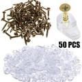 Suyin 50 Pack Plastic Glass Panel Clips with Screws Cabinet Doors Retainer Clips Kit